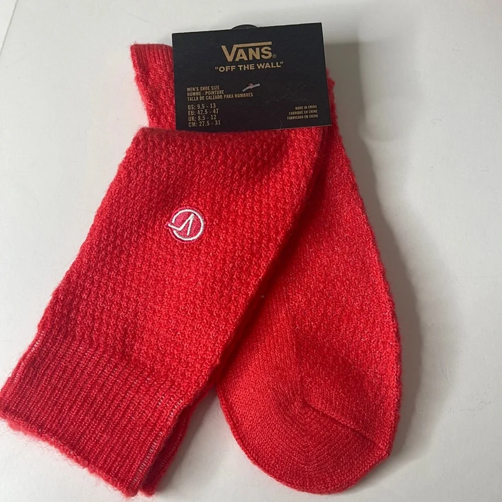Vans Waffle Knit Texture Crew Socks Hibiscus